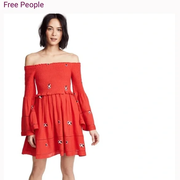 NWT FREE PEOPLE COUNTING DAISIES EMBROIDERED DRESS - Picture 5 of 12